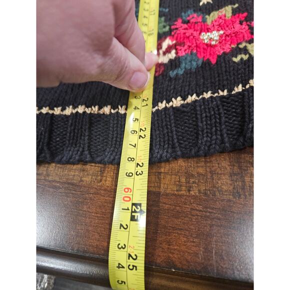 Vintage Tiara International Christmas Holiday Sweater Cardigan Sz S Embroidery - Picture 7 of 7